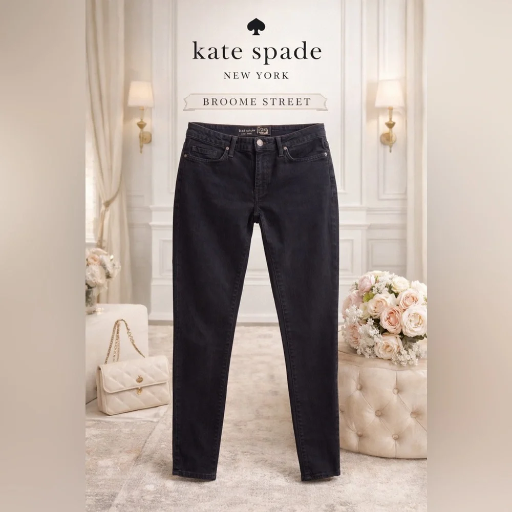 Kate Spade Black Skinny Jeans Women's Size 29 Mid Rise Classic Fit